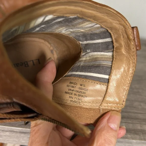 NEW L.L. Bean Leather Westport Ankle Strap Boots size 8 Wide - Picture 5 of 8